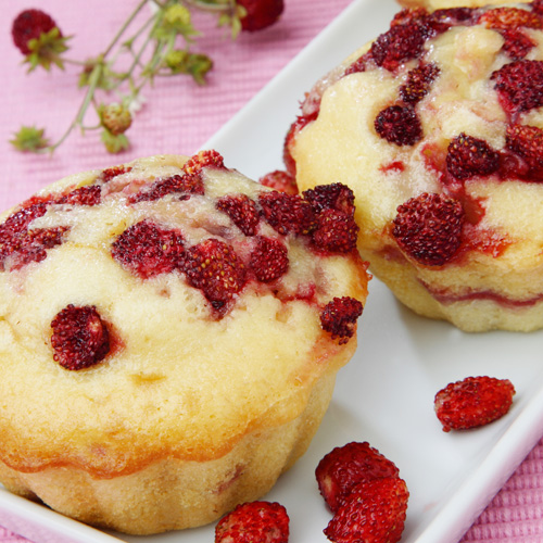 Strawberry jam muffins
